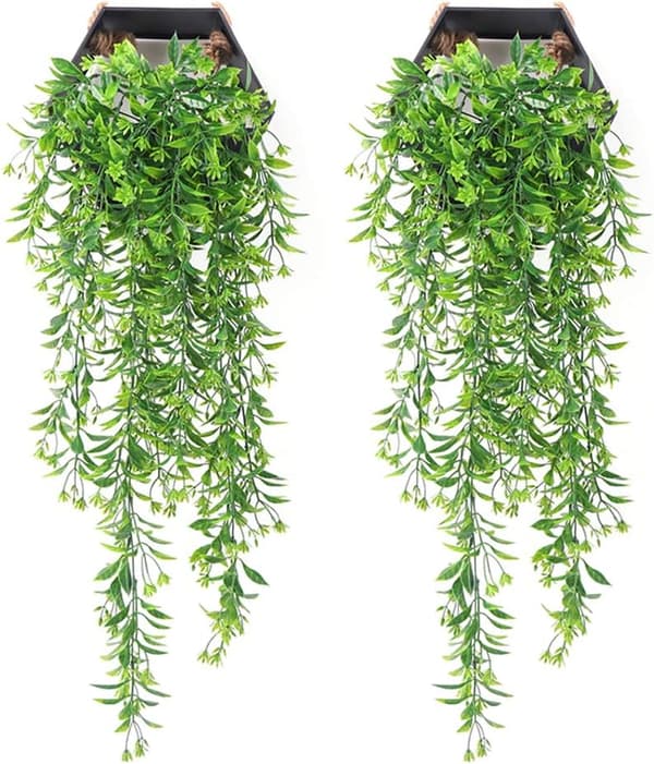 2 Stykker Indendørs Kunstig Plante Dekoration Kunstig Rattan Wa