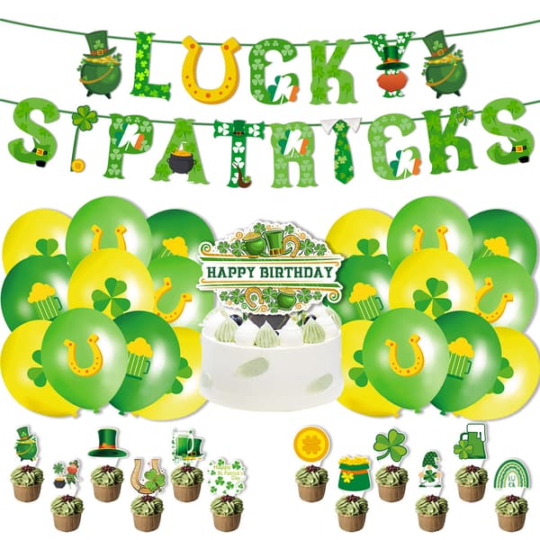 Irsk Tema Ballongsett St. Patricks Dag Atmosfære Scene Dekor
