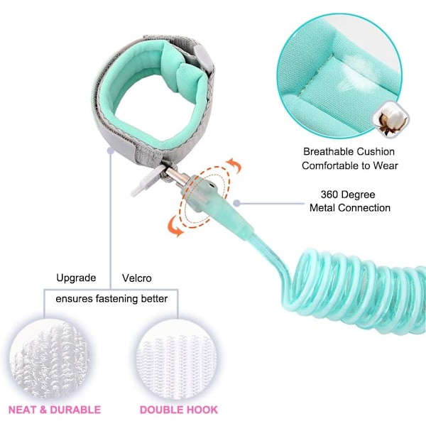 Baby Sele Harnesses, 2 stk. Anti-Lost Sikkerheds-Håndledsmanchetter med