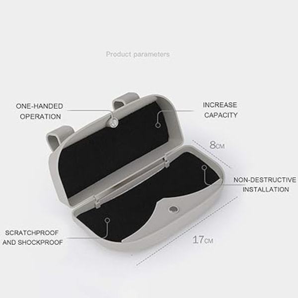 Oppbevaringsveske for solskjerm for bil med magnetisk lukking og dobbel klips