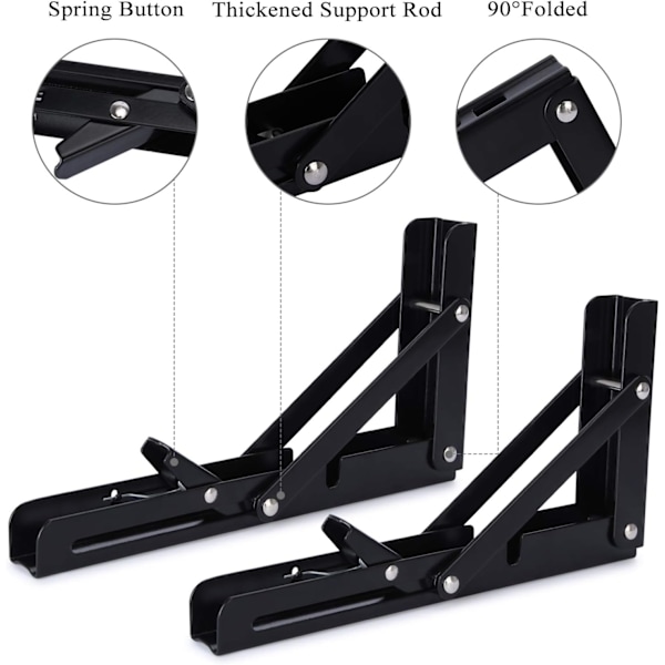 ##/2 stk. Foldbare Hyldebeslag 450mm Foldbare Hyldebeslag Høj Belastning##/
