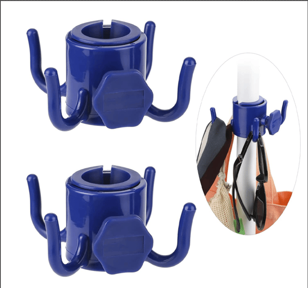 Strandparasollkrok, 2 stk 4-pinners plast hengende paraplykrok