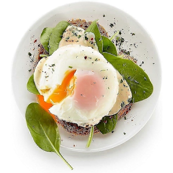 Sett med 2 posjerte egg kokekar, rustfritt stål, oransje, 9,3 x 11 x 7,5 cm