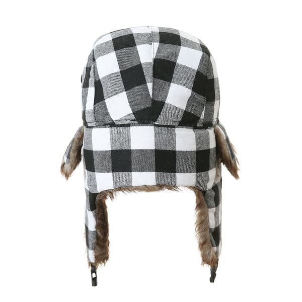 ##/(Svart och Vit) Herrar Fuskpäls Catcher Hatt##/