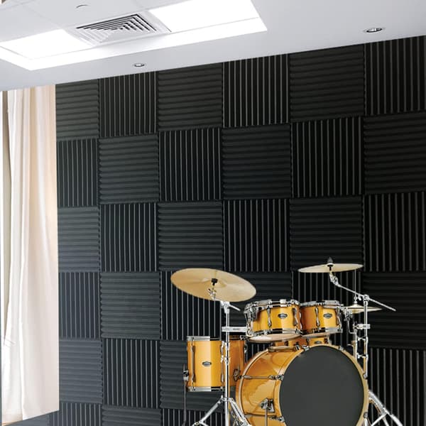 2-pakks lilla SVART 1\" x 12\" x 12\" akustisk kile studio skum So