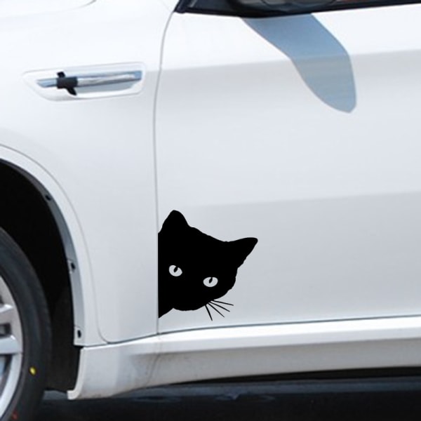 12*15 cm svart katthuvud bil klistermärke Vinyl skoter bil Tunin