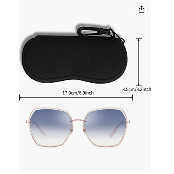 2 Myke Solbrillegårder, [Ultralett] Neopren Brille Oppbevaringsveske