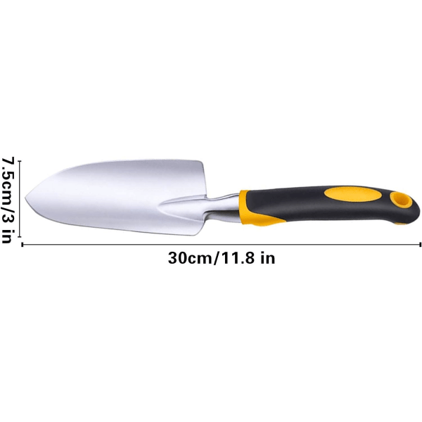 Trädgårdsspade i rostfritt stål för plantering, omplantering, ogräsrensning
