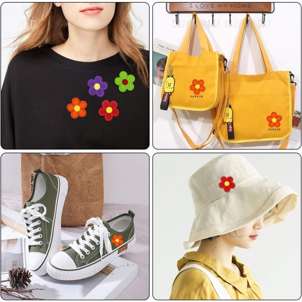 14 Stykker Broderte Stryke-på-lapper Sy-på-merker, Solsikkeblomst