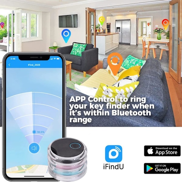 ##/4-pakks Smart Bluetooth-sporingenhet & Bluetooth-nøkkel finner – Nøkkellokaliserer##/