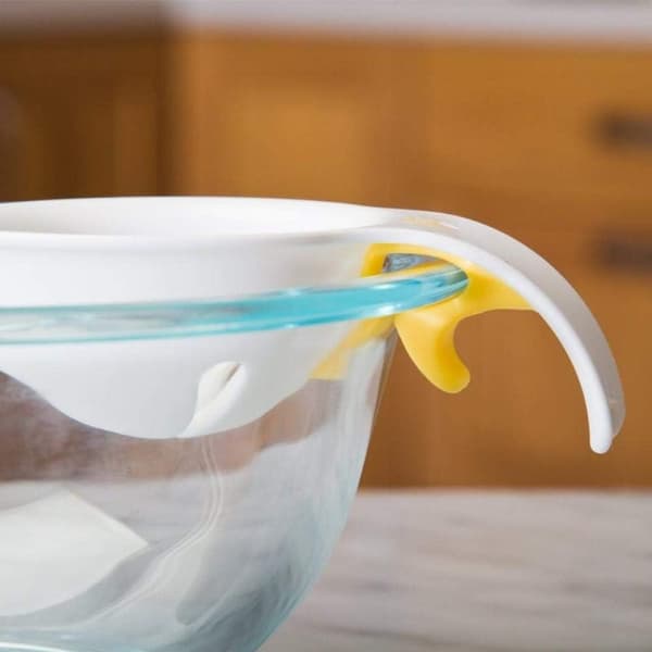 Mini Eggeplomme- og Hvite-Separator med Plast-Silikonholder Hvit