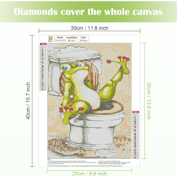 ##/5D diamantmålning-DIY-30x40cm-toalettgroda##/