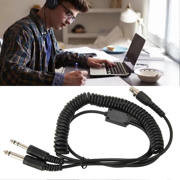 Mini XLR 5 Pin Stik til GA Dobbeltstik Headset Adapterkabel til David Clark Avcomm ASA til Dobbelt GA PJ055 PJ068 Jack