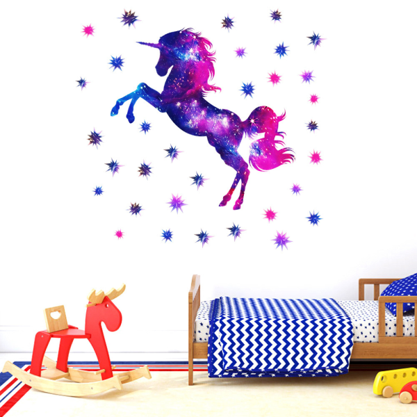 Luminous Unicorn Väggdekaler Väggdekaler Mural Dekaler för Säng
