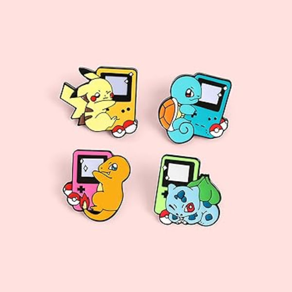 4 stk. Pocket Monster Lille Ilddrage Anime Søde Emblemer S