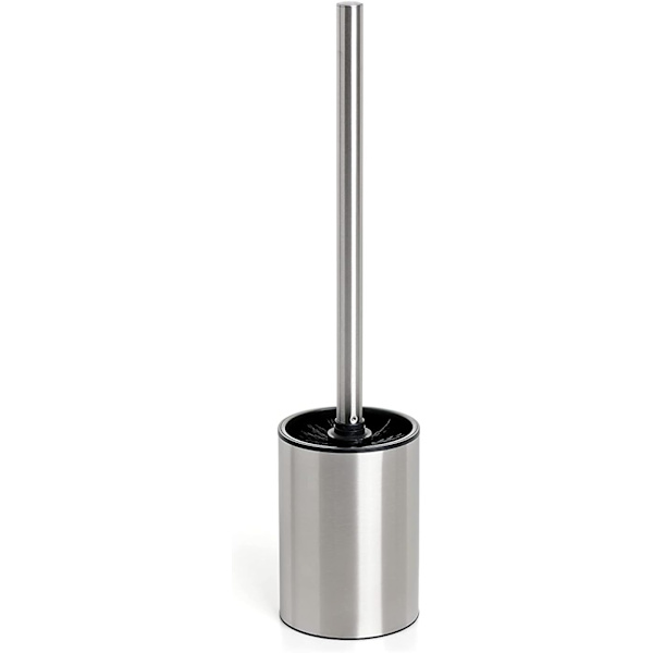Satin Toiletbørste, lavet af rustfrit stål, sort børste, metal