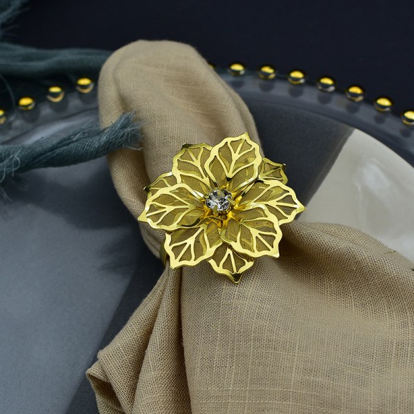 12 stk. blomster servietringe, udhulede blomster servietringe