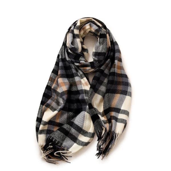 Tykt, varmt imiteret cashmere plaid tørklæde sjal 68x180cm