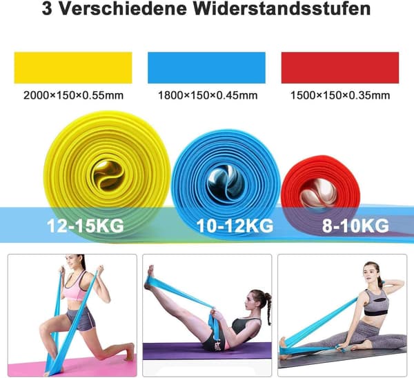 Treningsstrikk, 3 styrkenivåer Elastisk motstandsstrikk