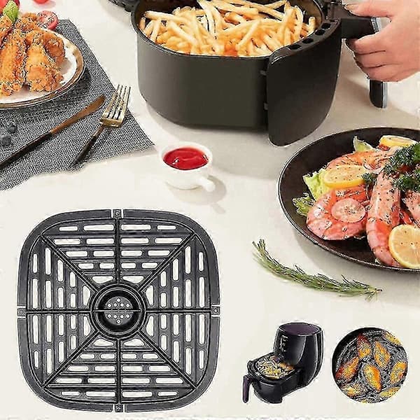 Firkantet erstatningsgrillpande til airfryer, passer til Power Dash, Airfryers, airfryer grillplade