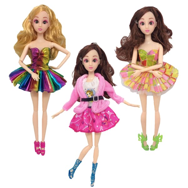 Barbie modekostume, 3 dele, 3 dukketilbehør, til ch