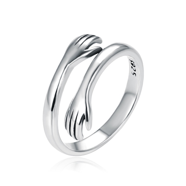 Kramaring, 925 Sterling Silver Justerbar Kramaring Silver Interlocking