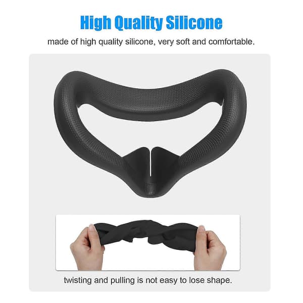 Silikon VR-beskytter for Oculus Quest 2 VR-headset, høystyrke deksel Black