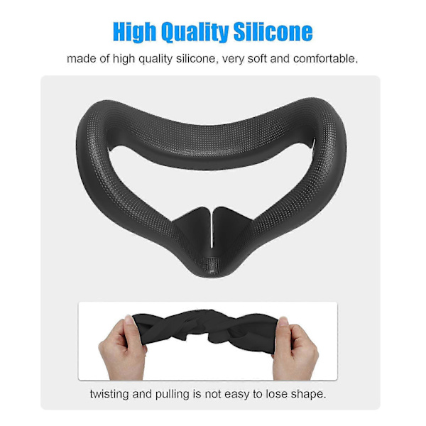 Silikon VR-skydd för Oculus Quest 2 VR-headset Höghållfast skydd Black