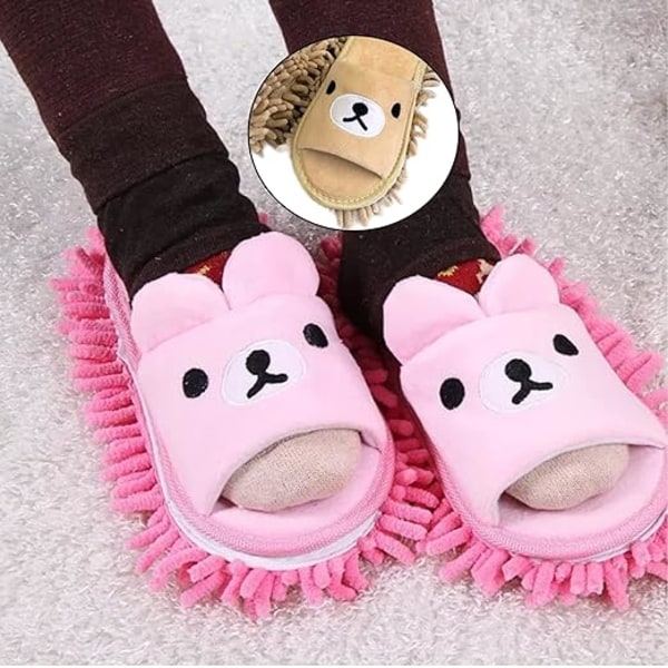 (Pink) Tøfler Gulvrensning Mop Tøfler Gulvrensning Tøfler