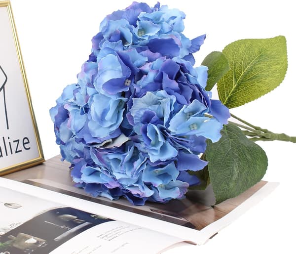 2-pak Kunstige Silke Hortensia Blomster - For Blomsterbukett, H