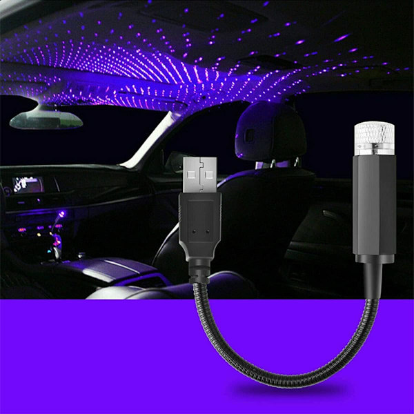 2 stk USB Stjernelys Projektor, Automatisk Atmosfærisk Lys LED Ro