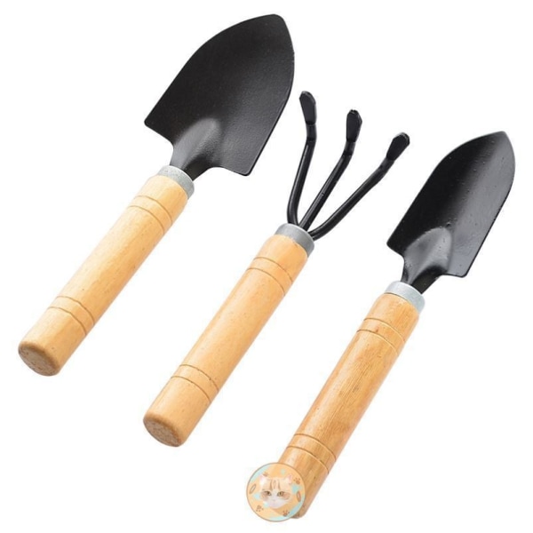 Coarse Rod-3 pcs Set Mini Gardening Tools Shovel Rake Spade Succ