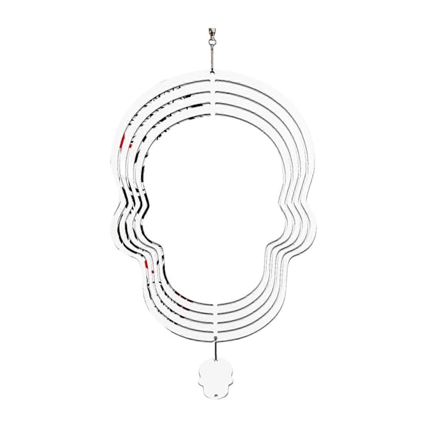 Sublimaatiotuulikello DIY Lämmönsiirto Alumiini 3D Tuulikello Sisä- ja ulkokäyttöön Puutarhaan Kuistille Metallinen Ripustuskoriste Skull