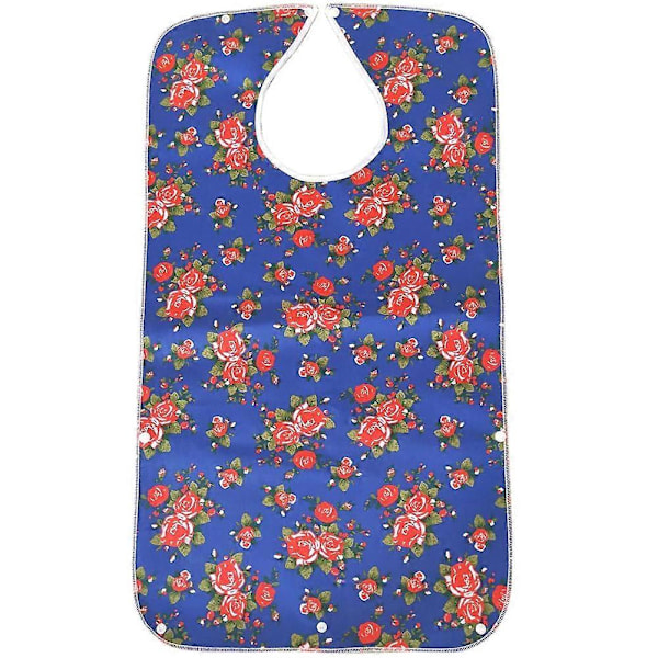 78x44cm Vattentätt Haklappsskydd för Vuxna vid Måltider och Dryck, Lätt att Ta På/Av Blue Rose**