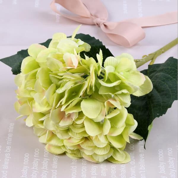 Vihreä 3 kpl Tekokukkia Hortensia Yksi Pitkä Silkkivarsi 6.