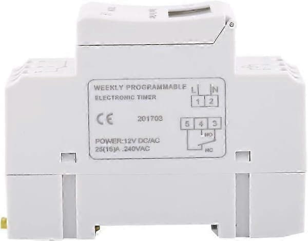 Programmerbar digital timer, ukentlig digital tidsbryter med programmering, DIN-skinne programmerbar digital