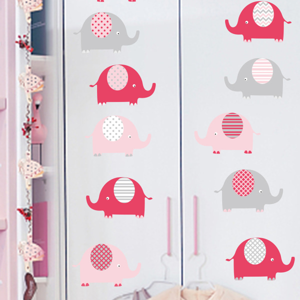 4 ST Väggdekaler Little Pink Elephant Wall Stickers Väggmålning Deca