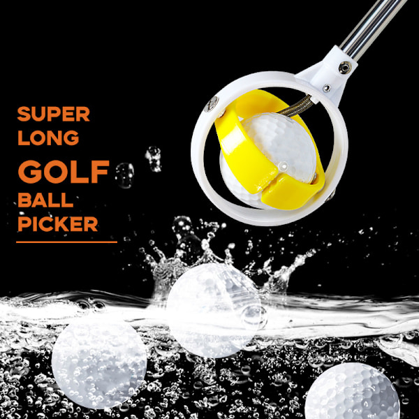 ##/Teleskopisk Golfbollshämtare i Rostfritt Stål för Vatten med Golfbollsputtergrepp Verktyg Golftillbehör Golfpresent till Män Gul##/