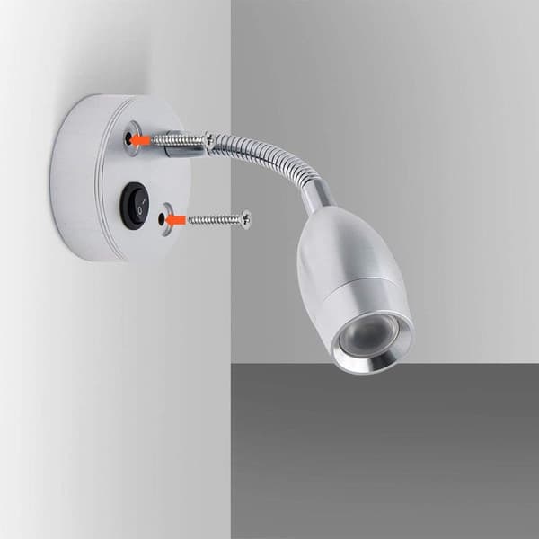 2x 12V LED Spotläslampa med strömbrytare för husbil, husvagn, båt