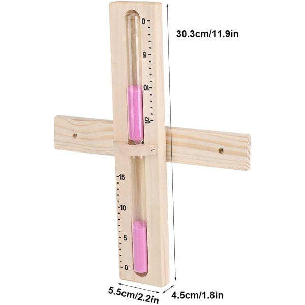 15 Minutters Sauna Timeglas, Træ Roterende Sauna Sand Timeglas m