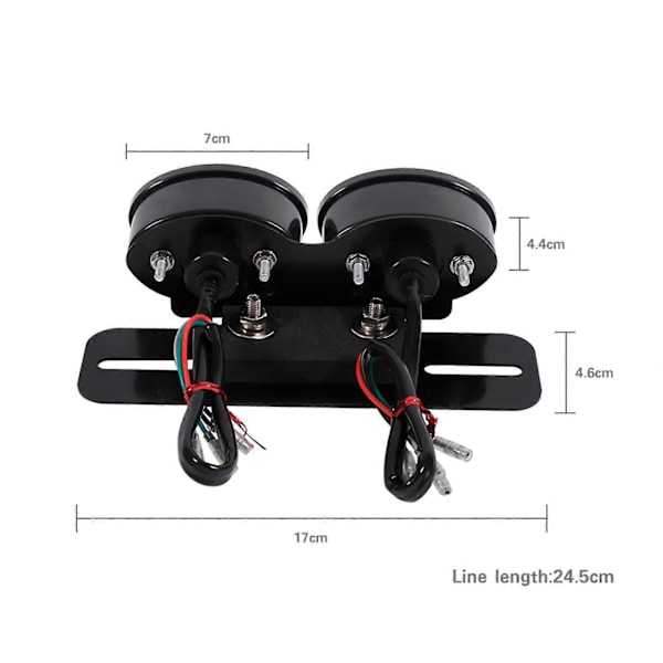 Motorcykel lampe dobbelt Katteøje Custom Nummerpladeholder baglygter