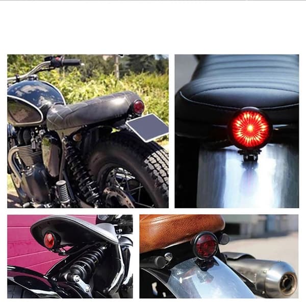 12V LED Motorcykel Bremselygte med Justerbar Vinkelbase Motorcykel Baglygter til de fleste Bremselygte Tilbehør (A)