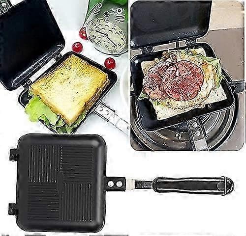 Dobbeltsidet Stegepande, Sandwichpande Nonstick Omeletpande Morgenmadsgrillpande