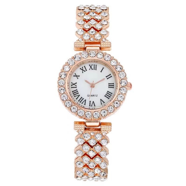 ##/Roséguld, kvartsur damklocka set##/