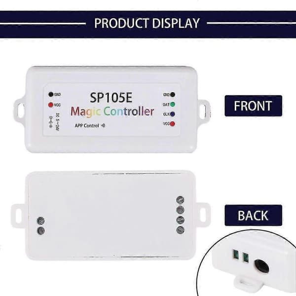 Sp105e Trådløs Bluetooth Controller App Ws2811 Ws2812b Ws2801 Sk6812 Apa102 Individuelt Adresserbar