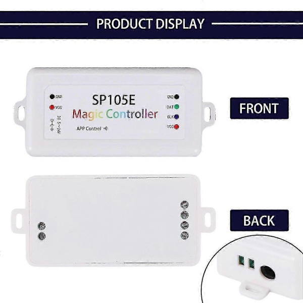 Sp105e Trådlös Bluetooth Kontroller App Ws2811 Ws2812b Ws2801 Sk6812 Apa102 Individuellt Adresserbar