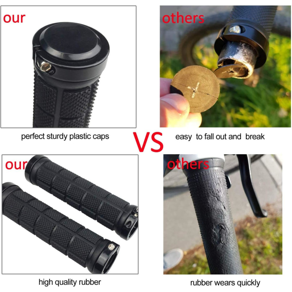 Røde Ergonomiske Anti-Skli Myke Gummi Sykkelgrep, Grep for