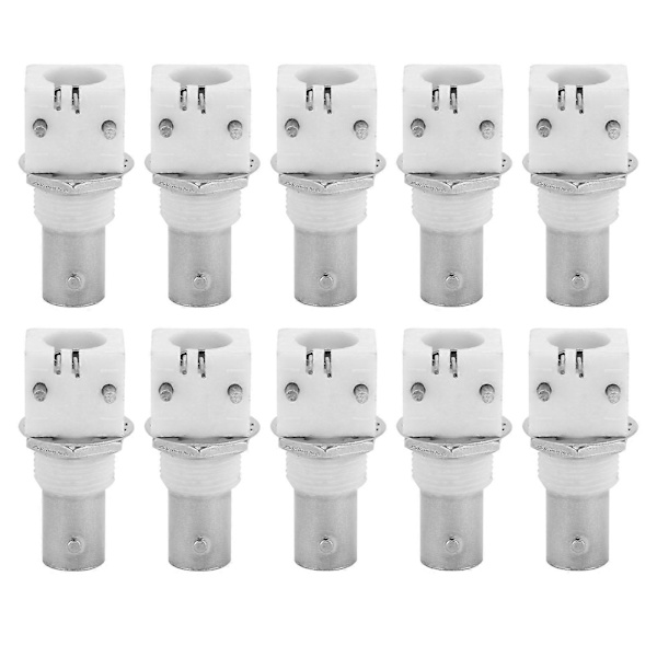 10 st 90 Grader Vit PCB-montering BNC-kontaktkort 2P BNCQ9-adapter för CCTV-system