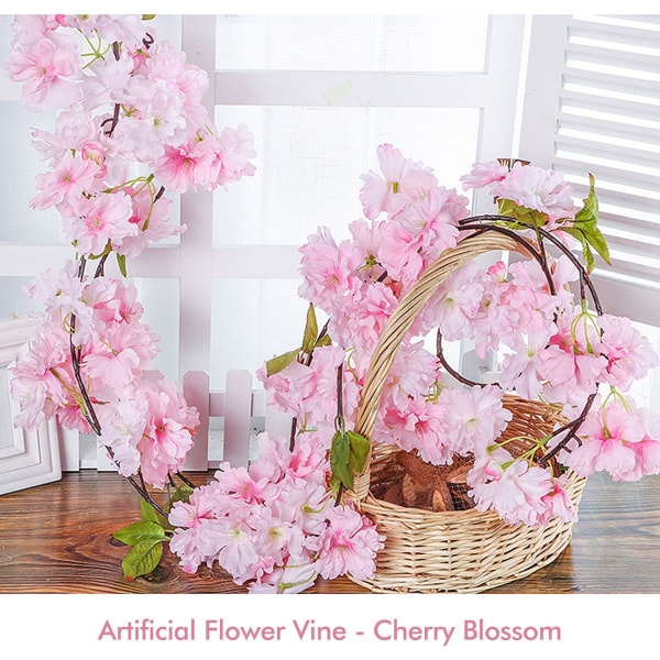 18 Cherry Blossom, keinotekoiset kirsikankukat Garland Rattan Han