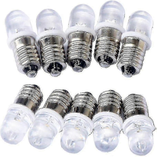 10 stk. E10 12v Spot LED Pærer Varm Hvid